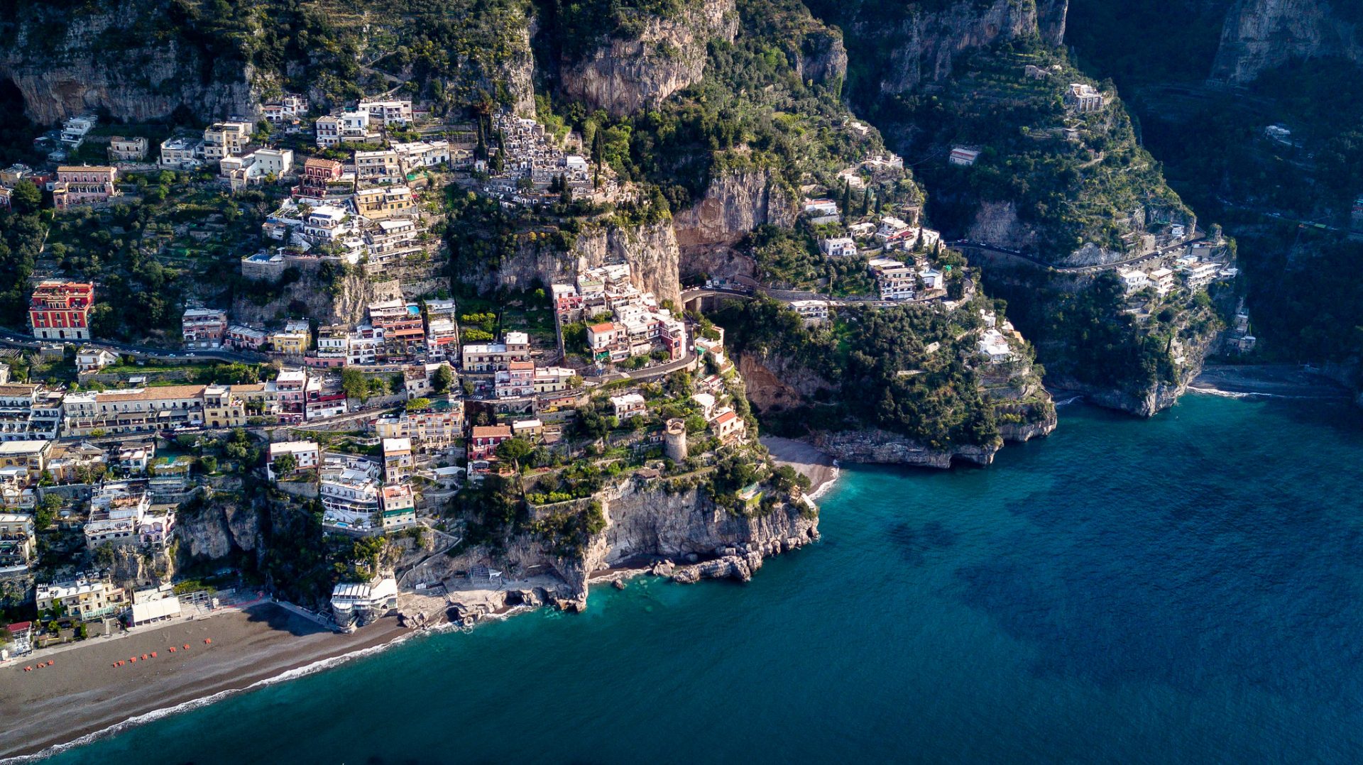 Wybrzeże Amalfi z lotu ptaka