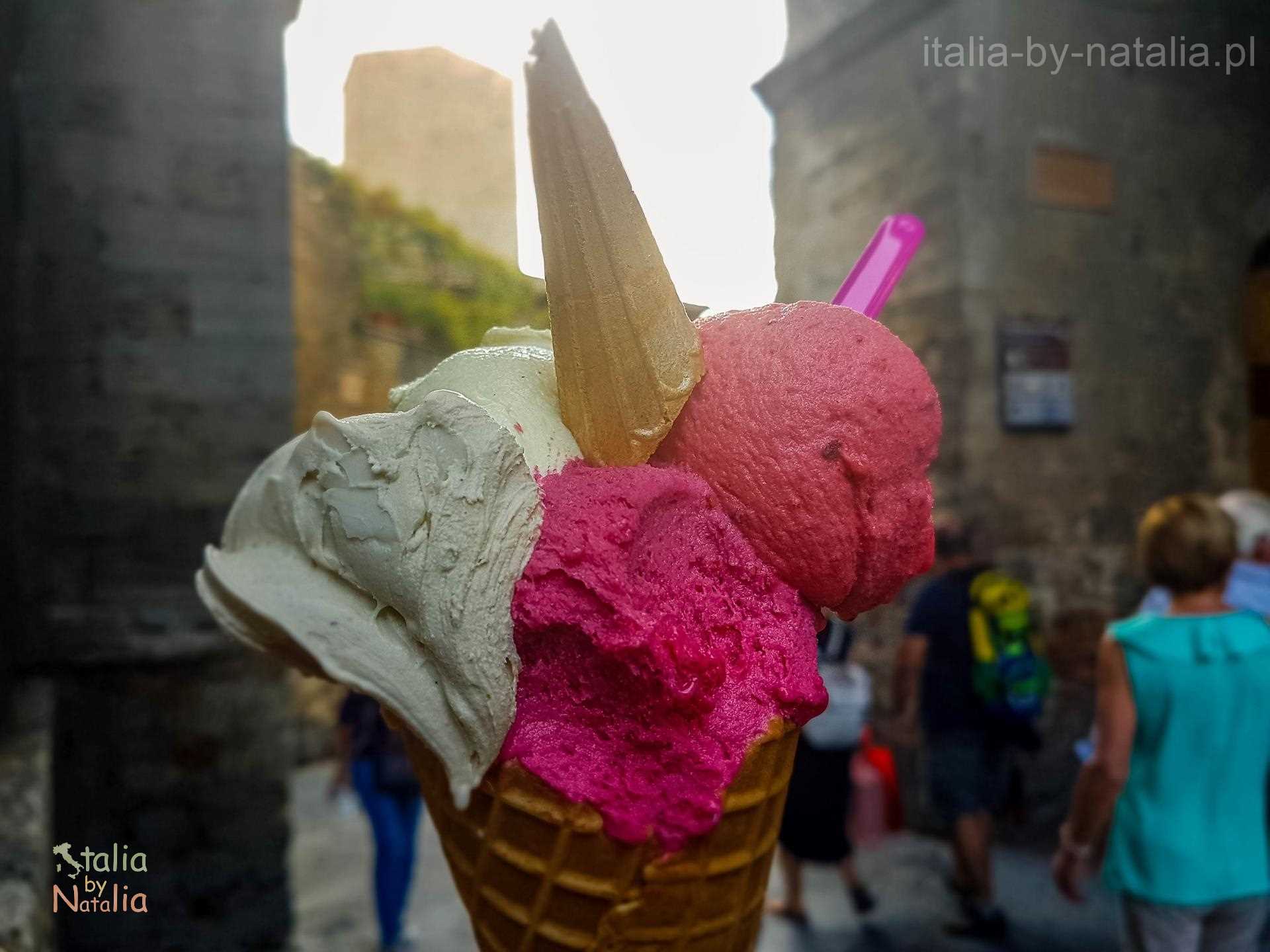San Gimignano Toskania Tuscany najlepsze lody we włoszech