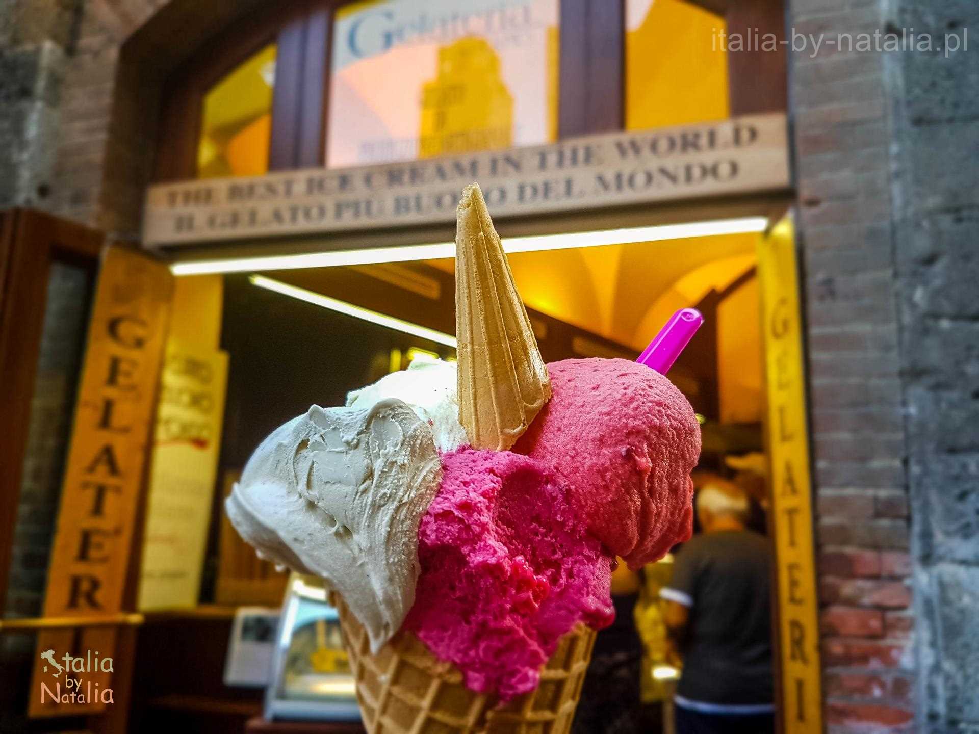 San Gimignano Toskania Tuscany lody najlepsze lody we włoszech