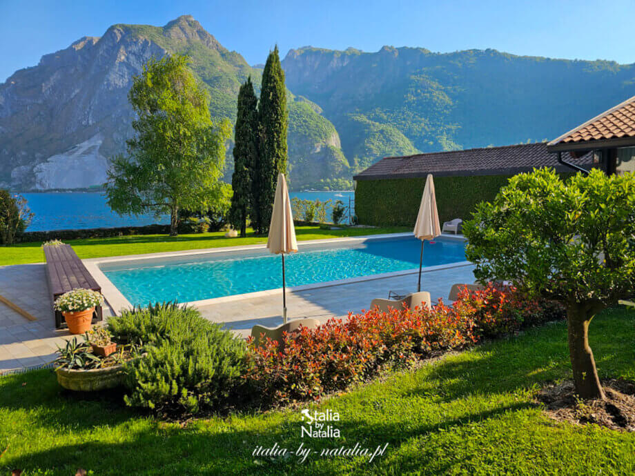 Apartament nad jeziorem Como z basenem, ogrodem, parkingiem i pięknym widokiem na jezioro oraz góry